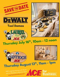 Save the dates for DeWalt demo flyer