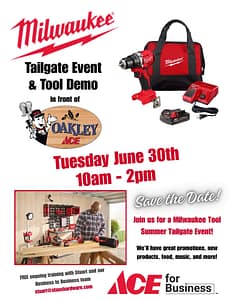 Copy of Oakley Milwaukee demo flyer Milwaukee Tailgate Event Sale Tuesday June 30th from 10am - 2pm